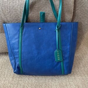 GUESS Vibrant Blue and Teal Tote Bag
